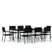 Juego de comedor de jardín 9 piezas negro