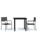 Juego de comedor para jardín 3 piezas gris