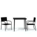Juego de comedor para jardín 3 piezas negro