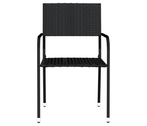Juego de comedor para jardín 3 piezas negro