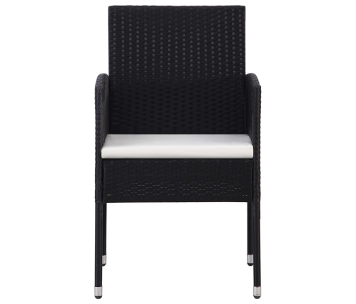 Juego de comedor para jardín 7 piezas negro