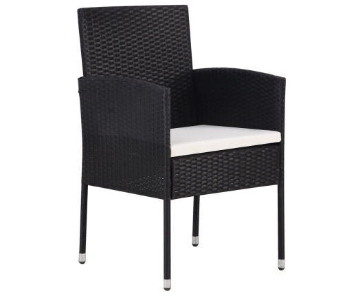 Juego de comedor de jardín 9 piezas negro