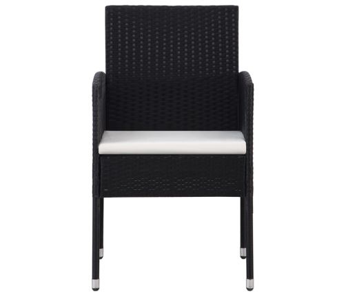 Juego de comedor de jardín 9 piezas negro