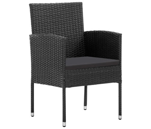 Juego de comedor de jardín 9 piezas negro