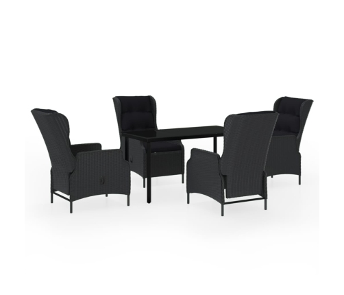 Juego de comedor de jardín 5 piezas gris oscuro