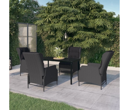 Juego de comedor de jardín 5 piezas gris oscuro
