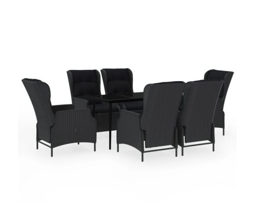 Juego de comedor de jardín 7 piezas gris oscuro