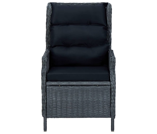 Juego de comedor de jardín 7 piezas gris oscuro
