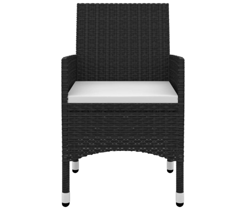 Set comedor de jardín 3 pzas y cojines ratán sintético y vidrio