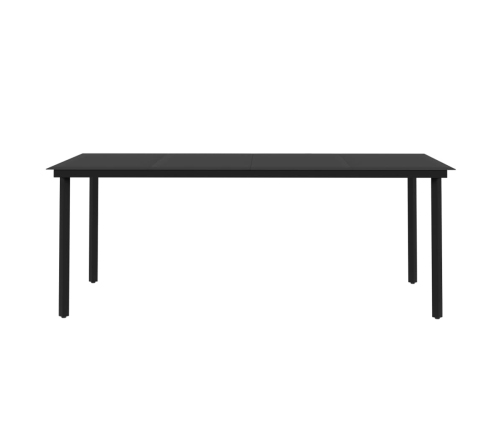 Set comedor de jardín 9 pzas y cojines ratán sintético y vidrio