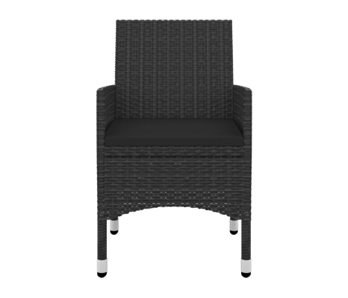 Set comedor de jardín 3 pzas y cojines ratán sintético y vidrio