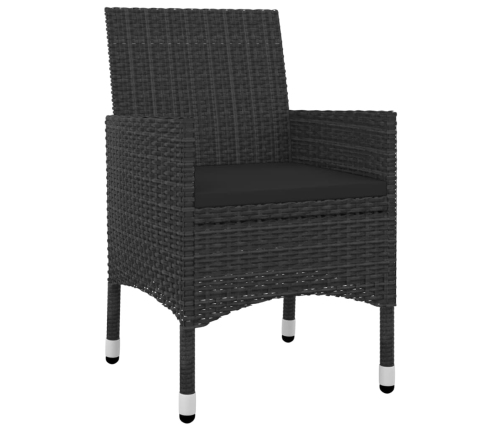Set comedor de jardín 5 pzas y cojines ratán sintético y vidrio