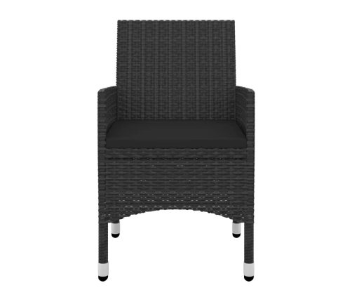 Set comedor de jardín 5 pzas y cojines ratán sintético y vidrio