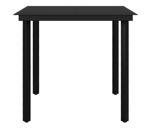 Set comedor de jardín 3 pzas y cojines ratán sintético y vidrio