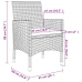 Set comedor de jardín 7 pzas y cojines ratán sintético y vidrio