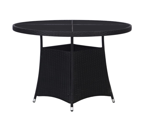 Mesa de jardín ratán sintético negro Ø110x74 cm