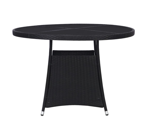 Mesa de jardín ratán sintético negro Ø110x74 cm