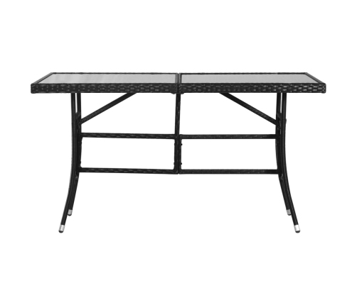 Mesa de jardín 140x80x74 cm ratán sintético negro