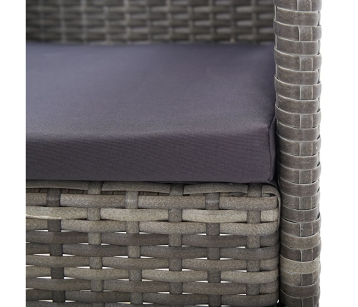 vidaXL Sillones de jardín con cojines gris oscuro 4 uds ratán PE gris