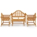 Juego muebles de jardín 4 piezas madera maciza teca