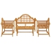 Juego muebles de jardín 4 piezas madera maciza teca