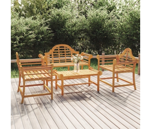 Juego muebles de jardín 4 piezas madera maciza teca