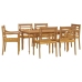 Juego de comedor de jardín 7 piezas madera maciza de teca