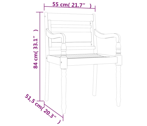 Juego de comedor de jardín 7 piezas madera maciza de teca