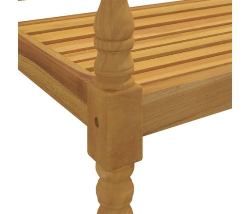 vidaXL Banco Batavia con cojín antracita madera maciza de teca 150 cm