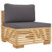 Juego muebles de jardín 3 piezas y cojines madera maciza teca