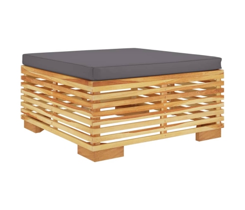 Juego muebles de jardín 6 piezas y cojines madera maciza teca