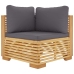 Juego muebles de jardín 6 piezas y cojines madera maciza teca