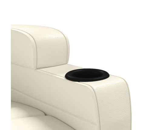 Sillón de masaje de cuero sintético blanco crema