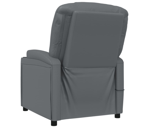 Sillón de masaje de cuero sintético gris antracita