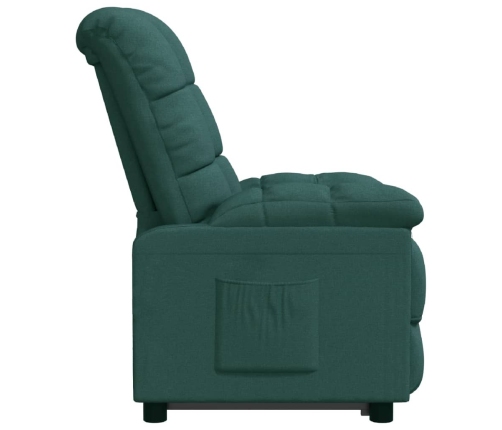 Sillón reclinable de tela verde oscuro