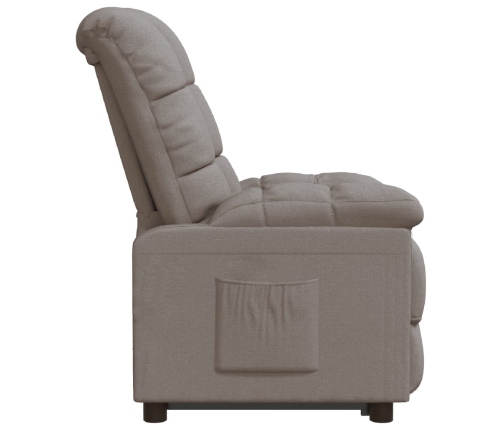 Sillón reclinable de tela gris taupe