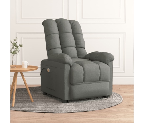 Sillón de masaje de tela gris oscuro