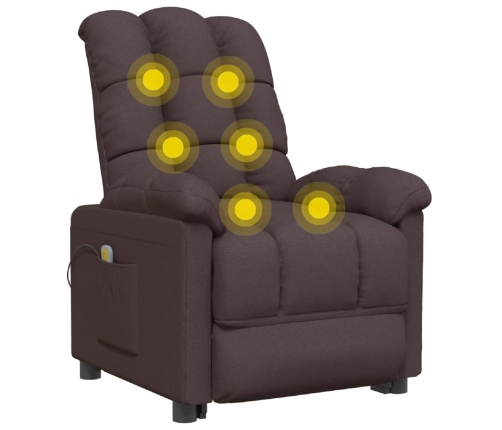 Sillón de masaje eléctrico tela marrón oscuro