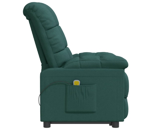 Sillón de masaje eléctrico tela verde oscuro