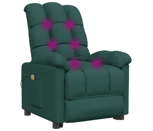 Sillón de masaje eléctrico tela verde oscuro