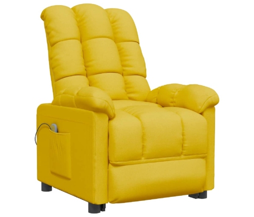 Sillón de masaje de tela amarillo