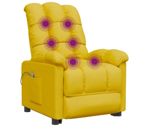 Sillón de masaje de tela amarillo