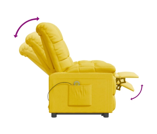 Sillón de masaje de tela amarillo