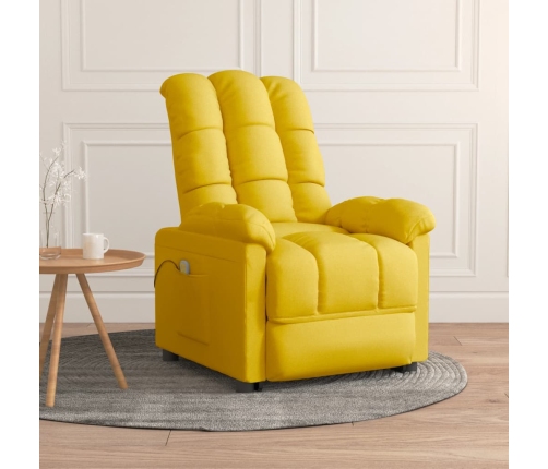 Sillón de masaje de tela amarillo