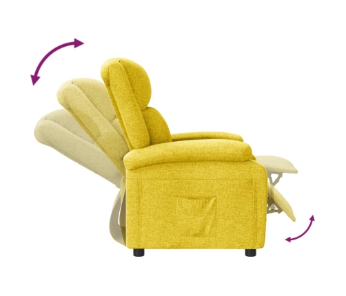 Sillón reclinable de tela amarillo