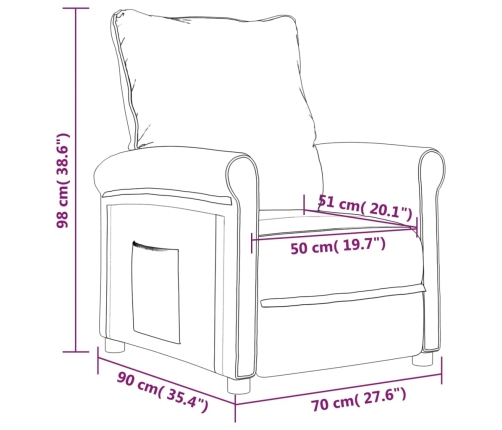 Sillón reclinable de tela crema