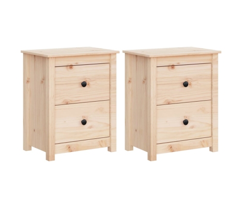 Mesitas de noche 2 uds madera maciza de pino 50x35x61,5 cm