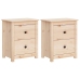 Mesitas de noche 2 uds madera maciza de pino 50x35x61,5 cm