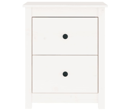 vidaXL Mesita de noche madera maciza de pino blanca 50x35x61,5 cm