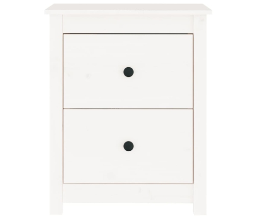 Mesitas de noche 2 uds madera maciza pino blanca 50x35x61,5 cm